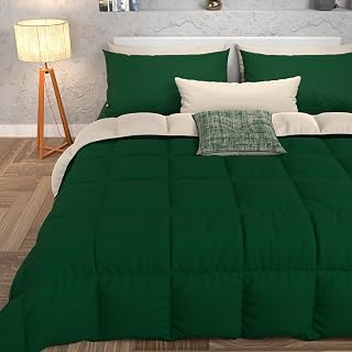 PETTI Artigiani Italiani - Double Winter Quilt, Double Duvet, Plain Double Face, Taupe Green, 100% Made in Italy