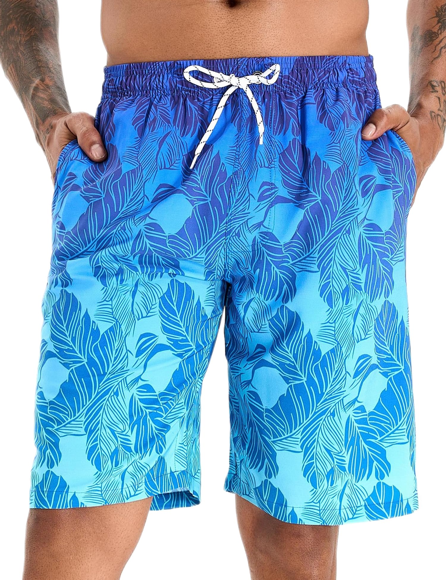 APTRO Men's Swimming Trunks, Long Swimming Shorts, Quick-Drying Board Shorts, Le