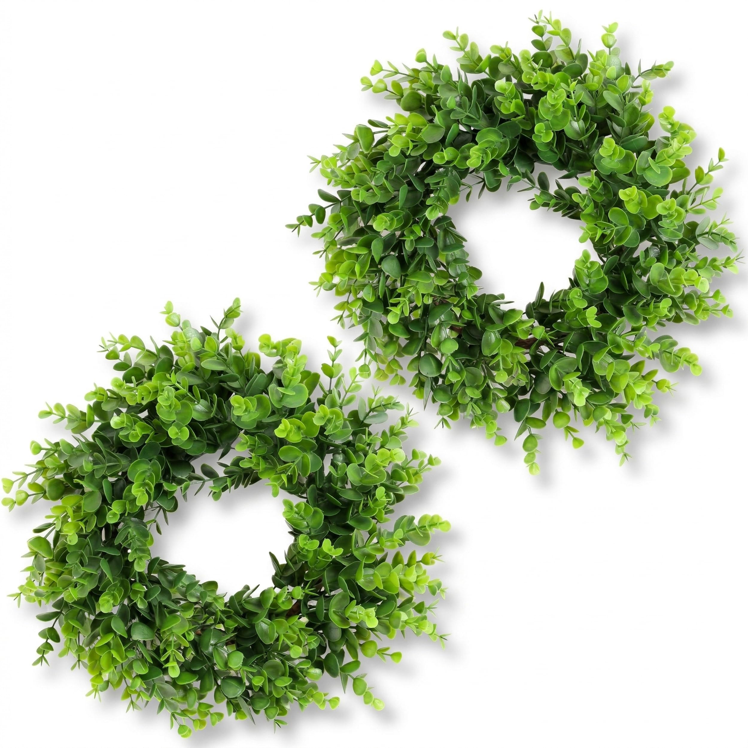 12" Mini Boxwood Wreaths 2-Pack - Faux Greenery for Decorating | Modern Farmhous