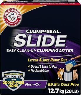 Arm & Hammer Slide Clumping Cat Litter, Multi-Cat, 12.7 kg | Effortless Clean, 7-Day Odour Control, Dust-Free, Low-Tracking, Rock-Hard Clumps, Baking Soda Power
