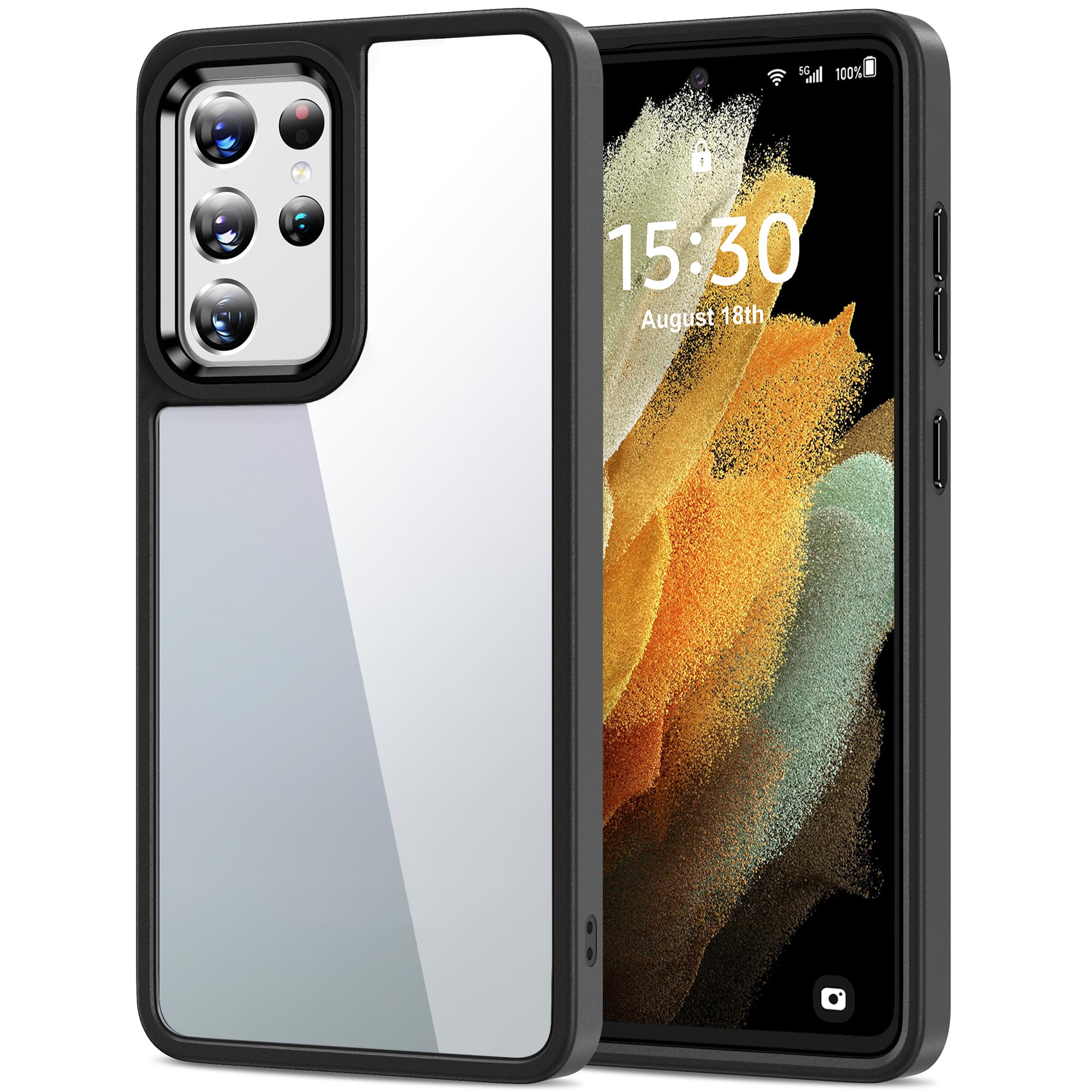 HOOMIL Case for Samsung Galaxy S21 Ultra, Anti-Yellow Transparent, Anti-Shock Ca