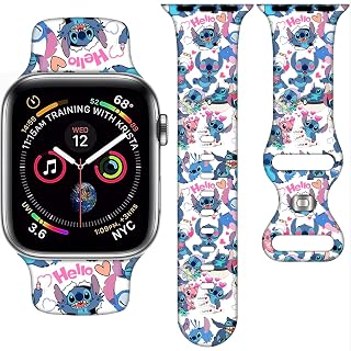 Apple Watch Strap 38mm/40mm/41mm/42mm/44mm/45mm, Silicone Strap for Apple Watch SE Series 8 7 6 5 4 3 Women Kids Men