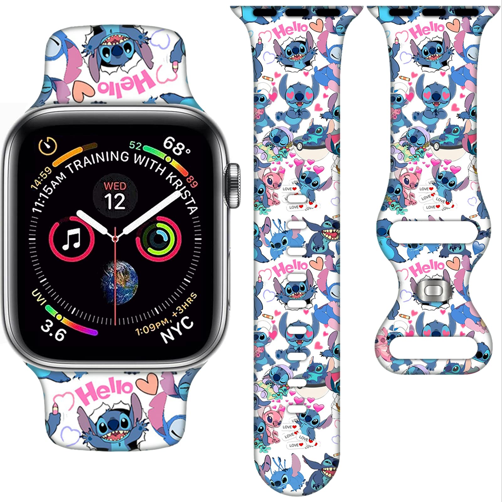 Apple Watch Strap 38mm/40mm/41mm/42mm/44mm/45mm, Silicone Strap for Apple Watch 