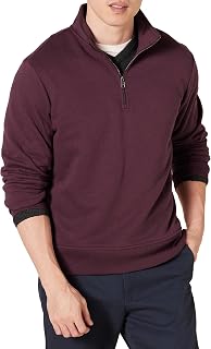 Amazon Essentials Men's Fleece Sweatshirt Long Sleeve with Short Zip