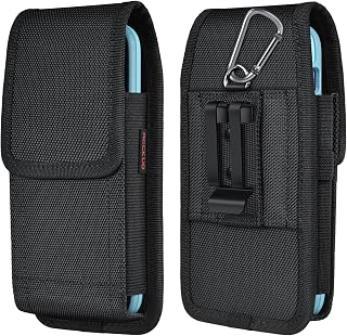 ACCKUO Phone Holster for Belt with Metal Clip and Magnetic Closure Compatible with iPhone 17 Pro Max, Galaxy S26/S25/S24/S23/S22/S21/S20 Ultra A17 A16 A26 A36 for Everyday Protection, XL-Black