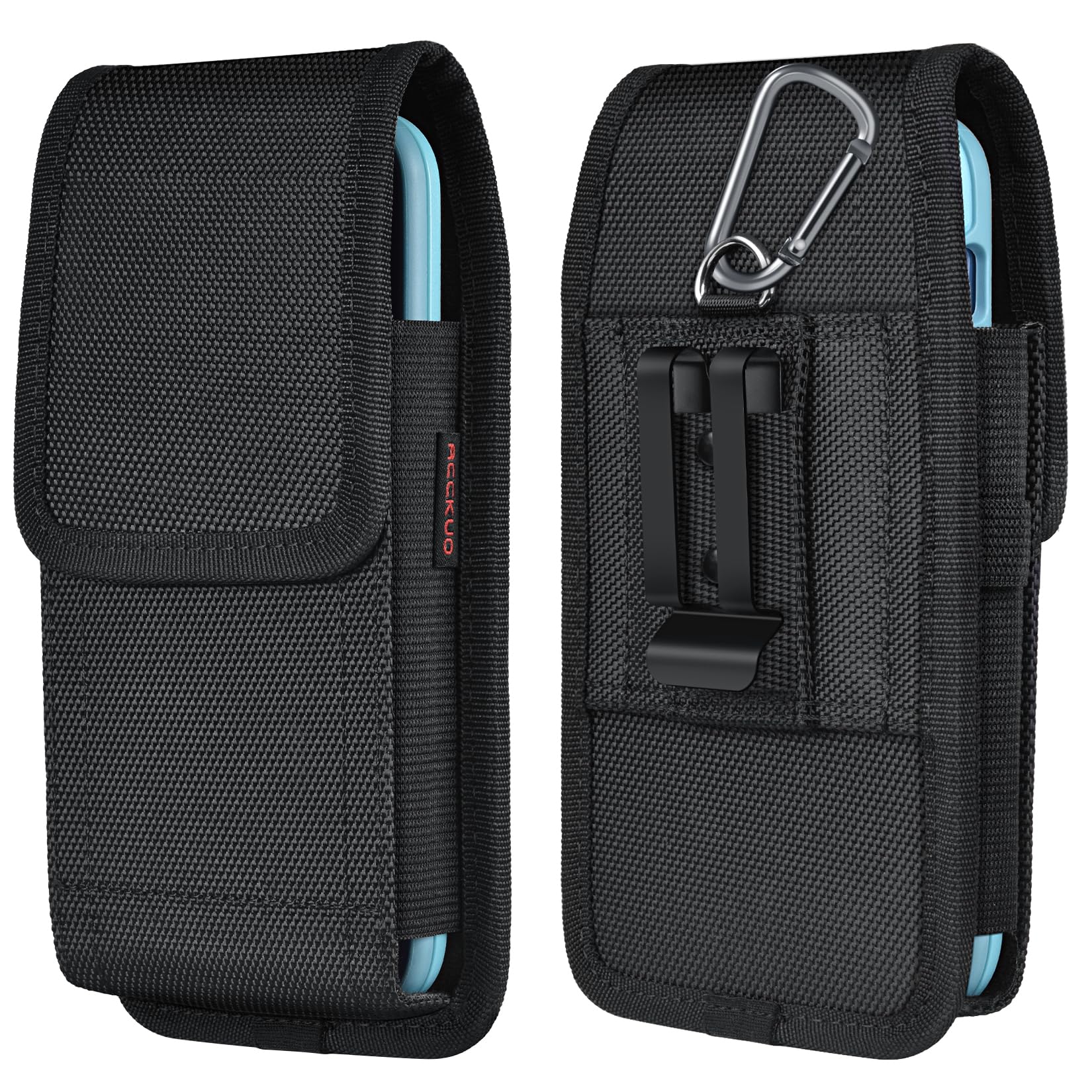 ACCKUO Phone Holster for Belt with Metal Clip and Magnetic Closure Compatible wi