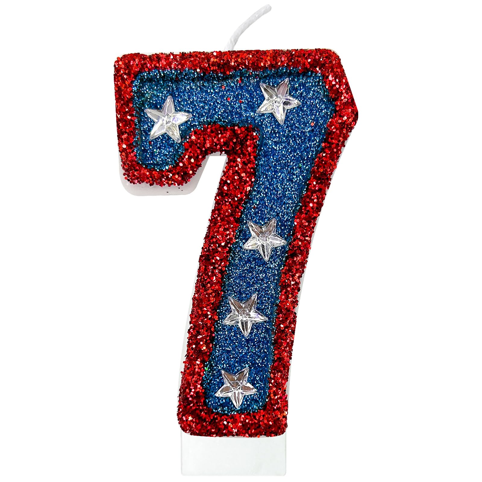 red and Blue Sequined Number Candles American Flag Birthday Number Candles Suita