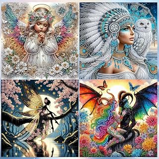 Diamond Art Kits for Adults 5D Special Shape Beauty Diamond Art Painting Kits for Adults, DIY Crystal Rhinestone Art Craft for Beginners, Home Wall Decor Gift 11.8x11.8Inch