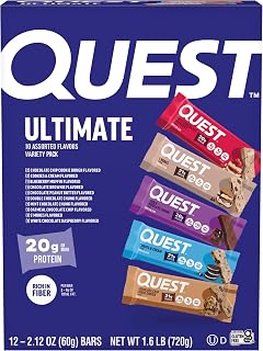 Quest Nutrition Ultimate Variety Pack Protein Bars, High Protein, Low Carb, Gluten Free, Keto Friendly, 12 Count