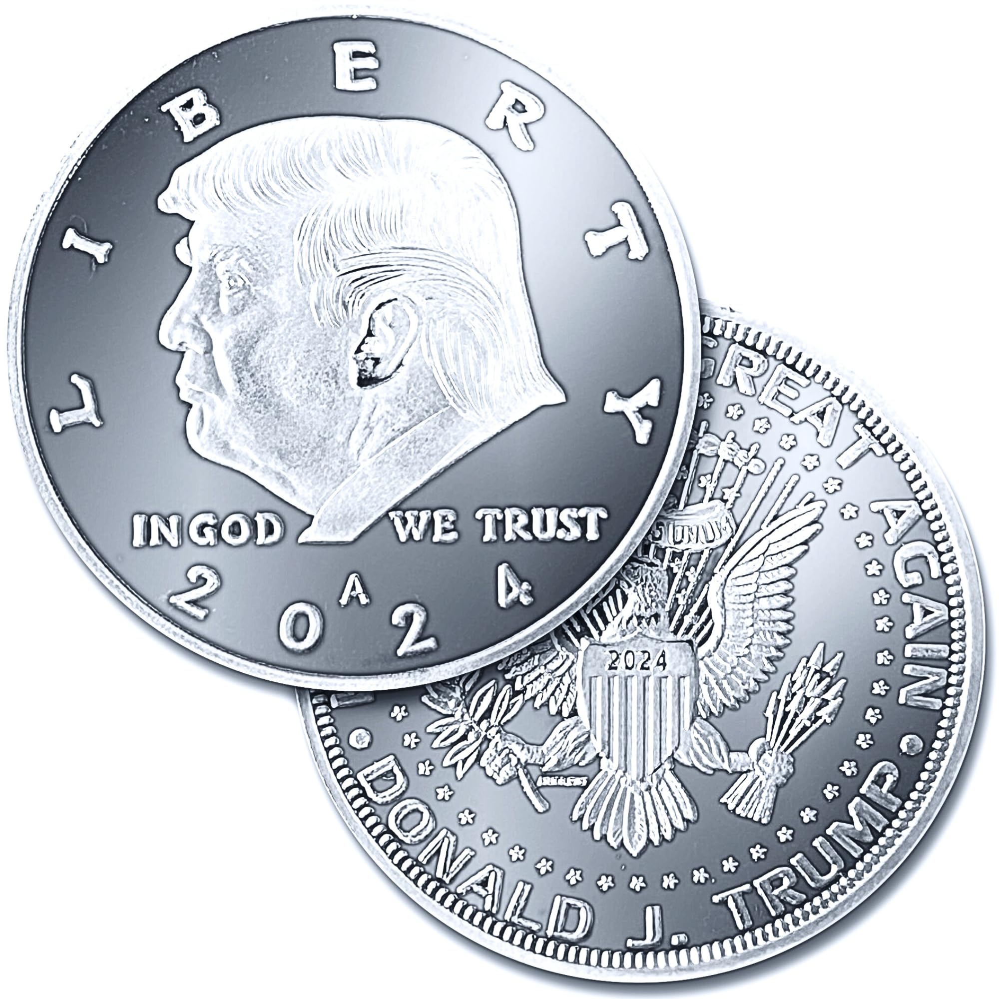 Aizics Mint Donald Trump Silver Coin 2024 with Certificate of Authenticity, Pres