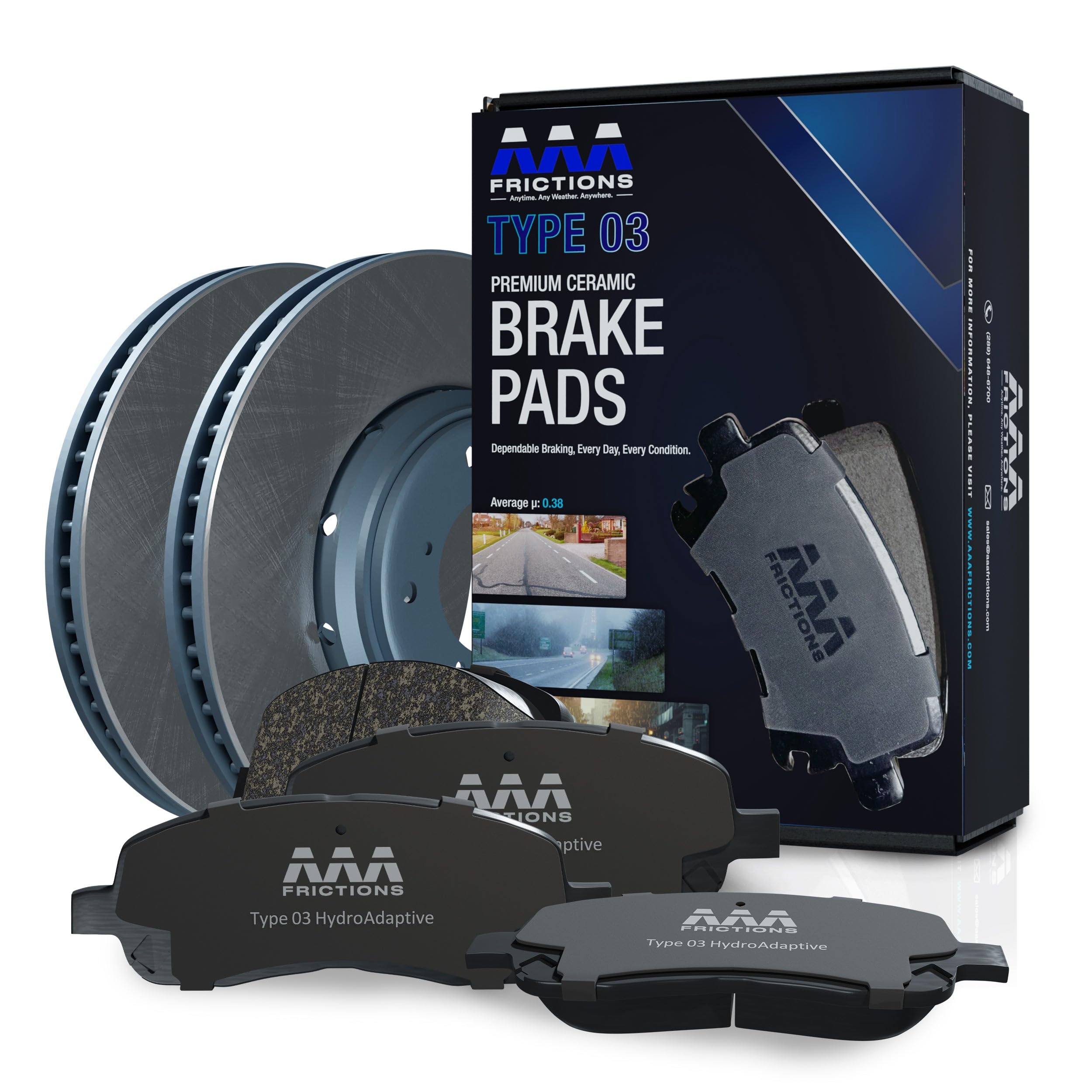 Front Brake Pads and Rotors Kit for GMC Terrain 2010-2017 | Fits GMC Terrain 201