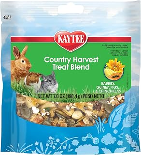 Kaytee Country Harvest Treat Blend for Rabbits, Guinea Pigs and Chinchillas | Fun bonding time. Forage-style bunny treats with fruits, nuts, grains and veggies. Rabbit snacks, guinea pig snacks