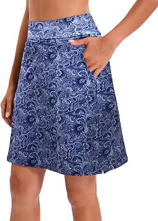 Jhsnjnr Women's Tennis Skirts with Pockets Shorts High Waisted Knee Length Skirt Athletic Golf Skorts