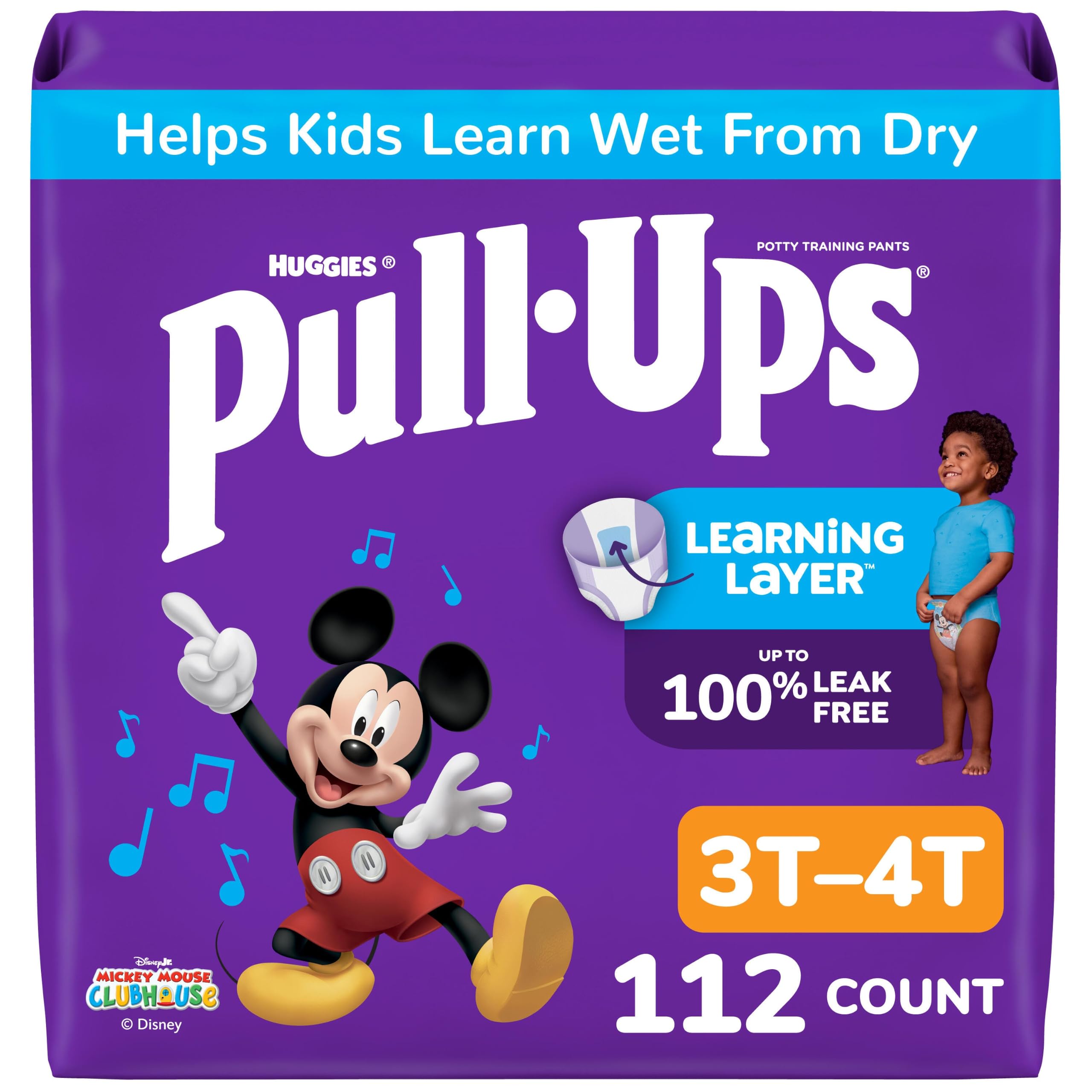 Pull-Ups Boys' Potty Training Pants, Size 3T-4T, 112 Count | Easy Open Sides, Di
