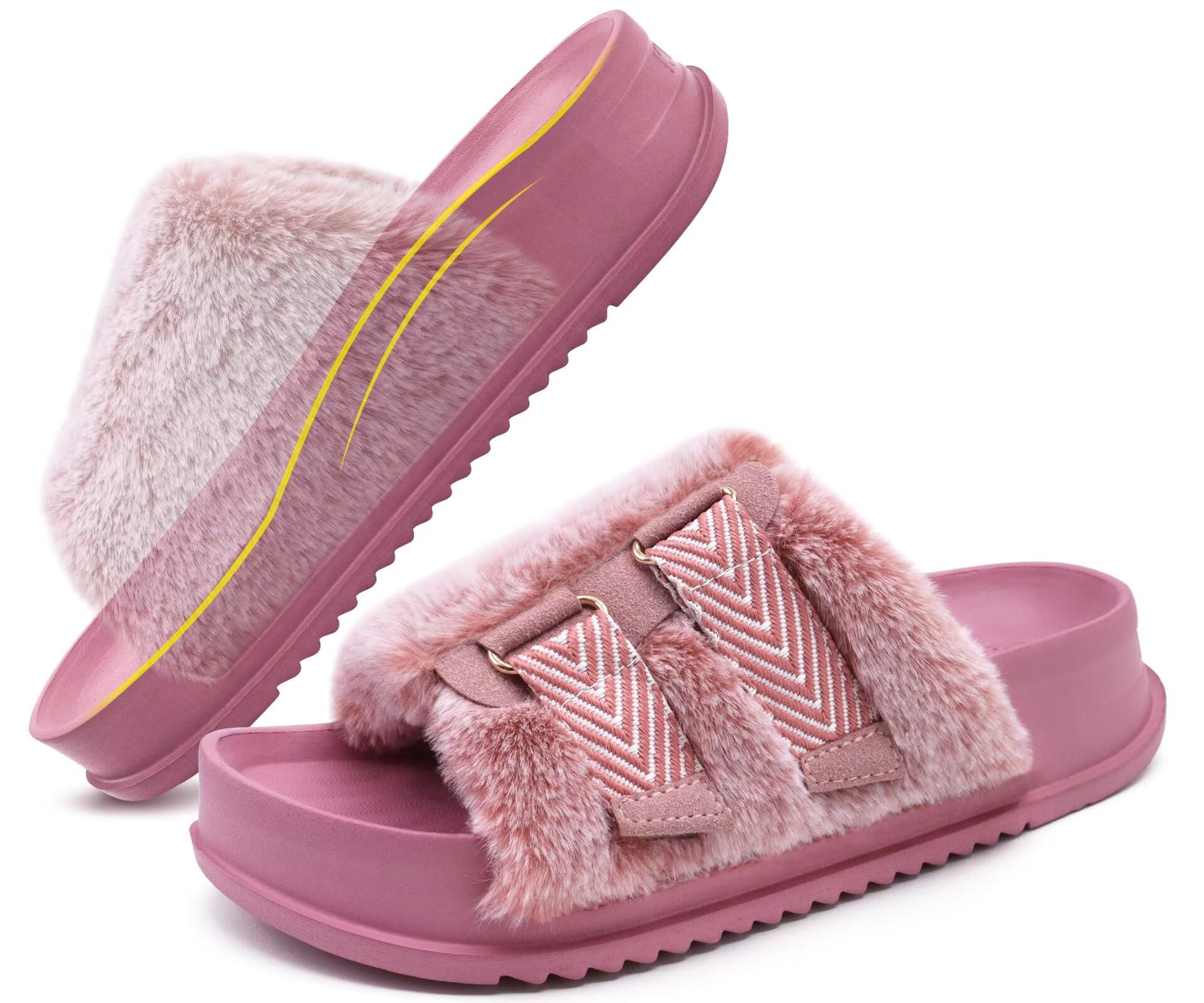 KuaiLu Women's Slippers Comfortable Orthopaedic Slippers Winter Warm Plush Shoes
