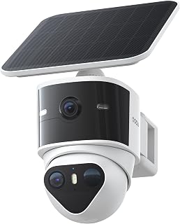 aosu T2 Pro 3K Dual Cam Outdoor Security Camera, Solar Powered, AI Tracking | 170° Wide & 360° PTZ, No Blind Spots, Local Storage ,Full Color Night Vision,AI Human Vehicle Tracking, 8X Zoom
