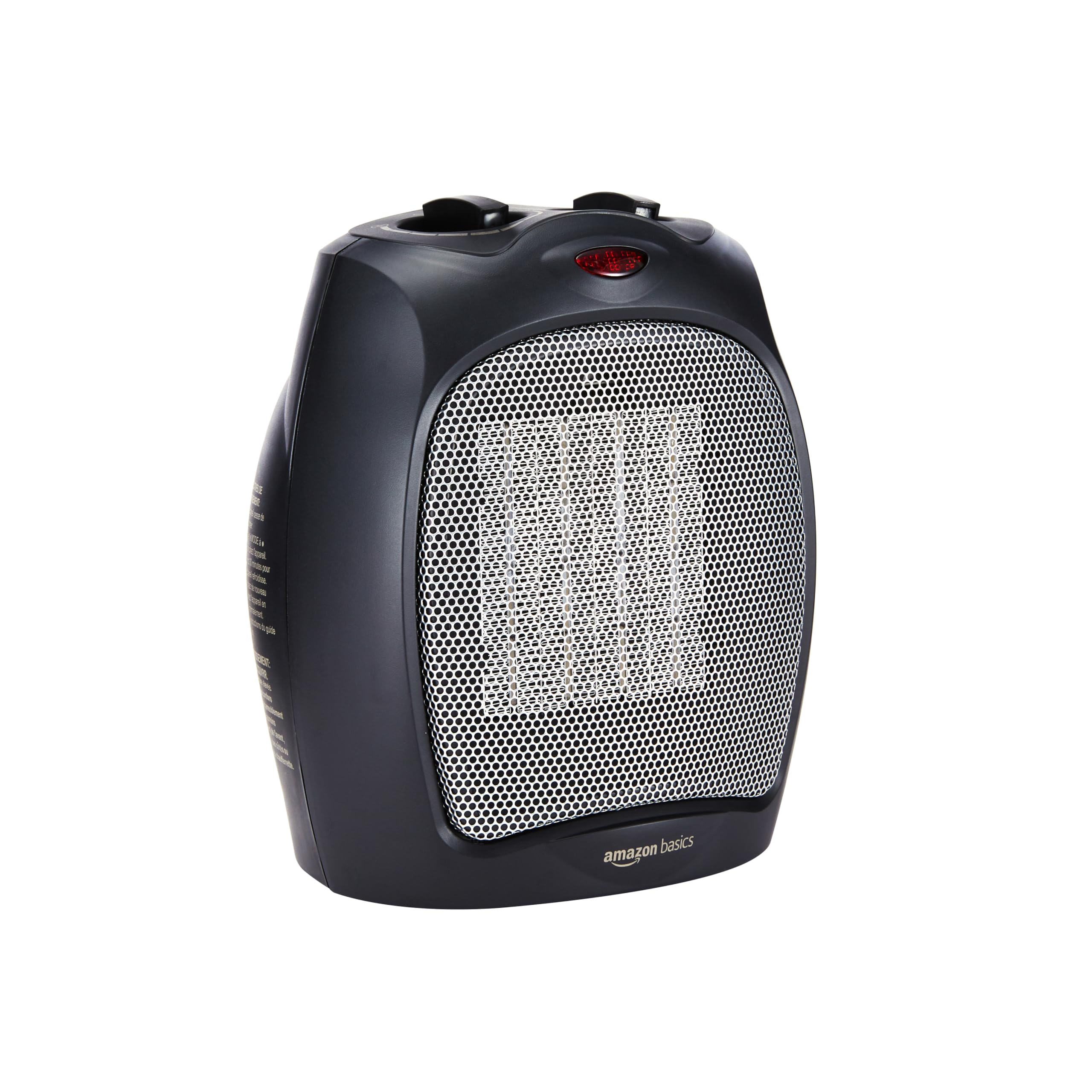 Amazon Basics Ceramic Space Heater, Portable Indoor Heating Solution, With Overh