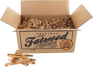 Fatwood Fire Starter Sticks 25lb Box - Indoor or Outdoor 100% All Natural Pine Fire Starters for Campfires, Fireplace, Firepit, Stove, or BBQ Grill - Kindling Firewood Lighter by Pure Garden