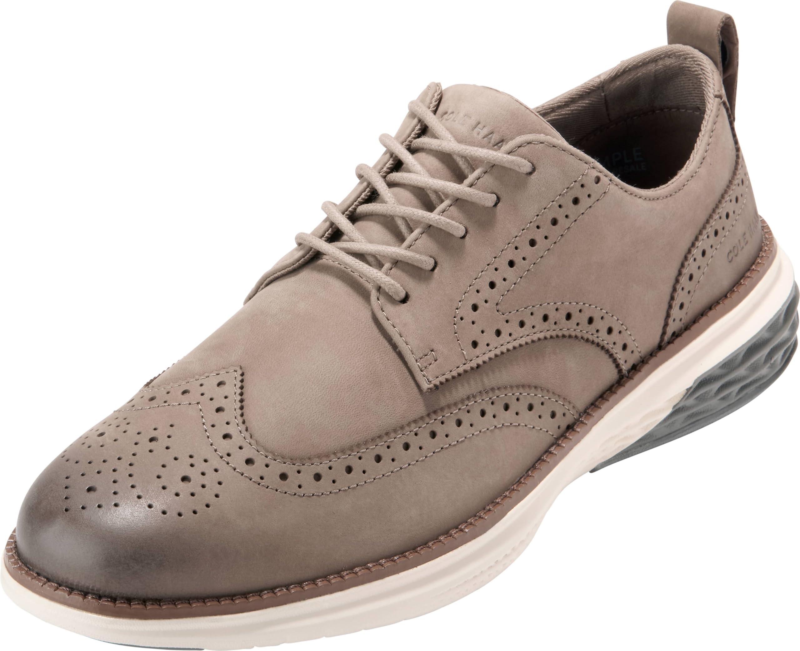 Cole Haan Herren Grand Hurrion Wingtip, Irish Coffee/Steel Gray/Ivory Nubuk, 41 
