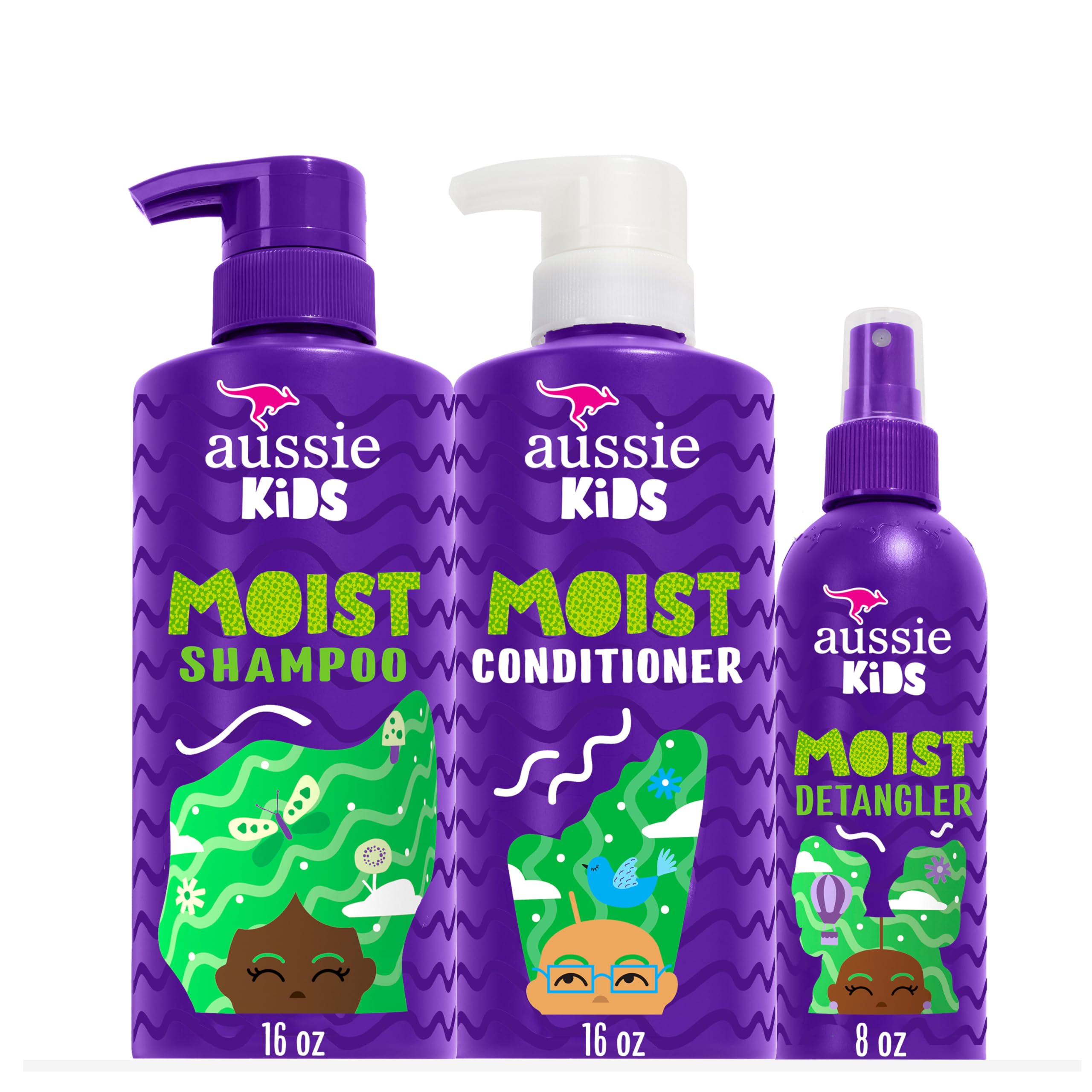 Aussie Kids Hair Care Bundle Set Including: Shampoo (16 Fl Oz), Conditioner (16 
