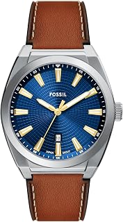 Fossil Men's Everett Quartz Stainless Steel Three-Hand Watch, Color: Silver (Model: FS5821)