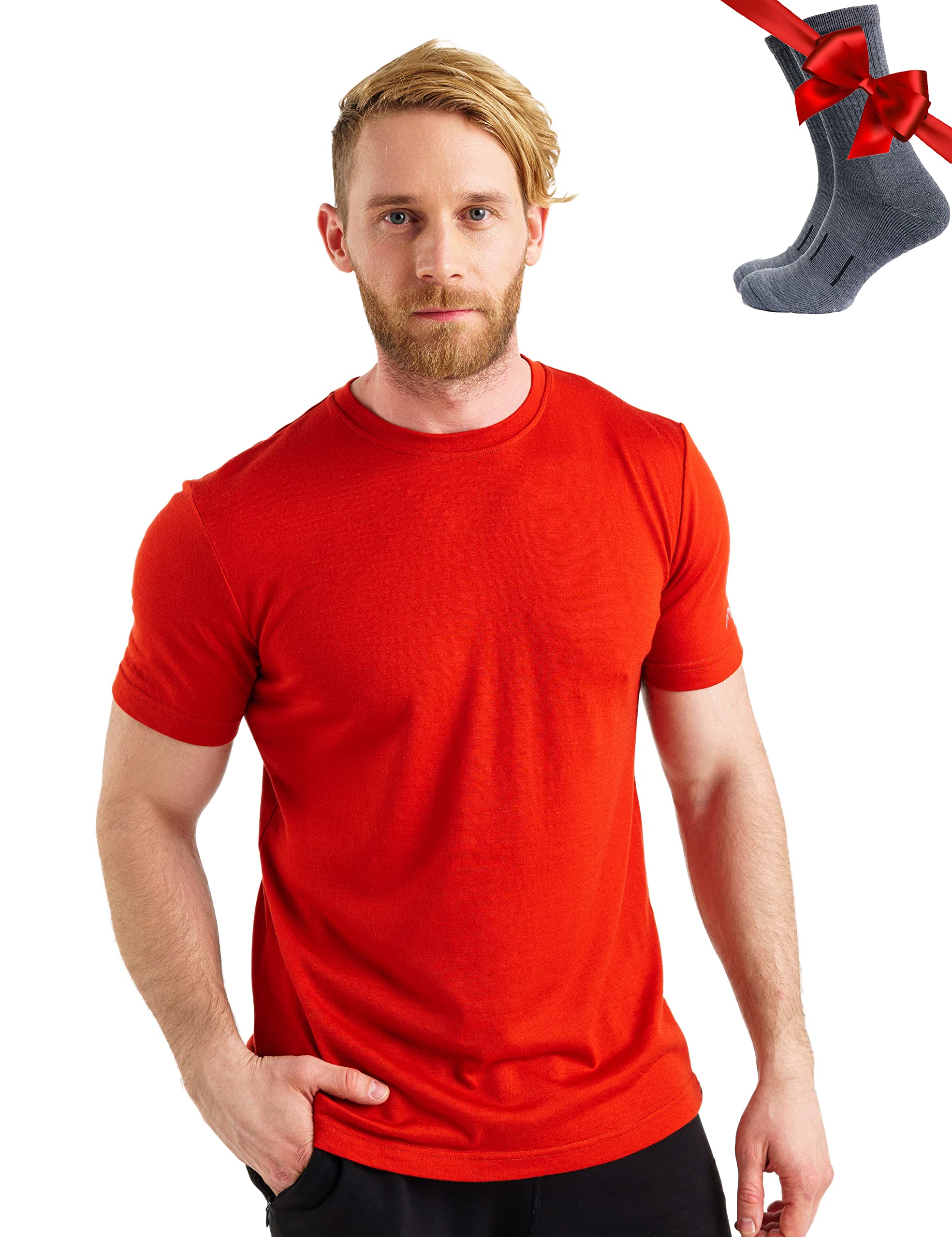 Merino.tech 100% Organic Merino Wool Lightweight Men's Baselayer Thermal T-Shirt