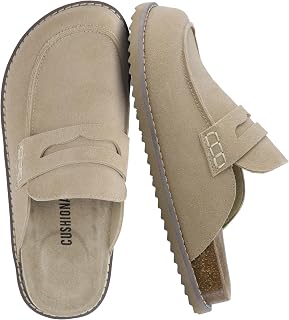 CUSHIONAIRE Zola Women's Penny Clog Mule - Suede slip-on with memory foam, cork footbed and flexible outsole