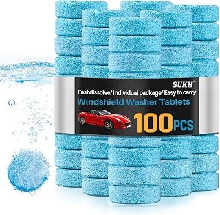 Sukh Car Windshield Washer Tablets - Washer Fluid Tablets Glass Cleaner Concentrate Car Windshield Wiper Fluid Car Windshield Cleaner Automotive Glass Cleaner