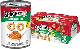 SpaghettiOs Canned Pasta with Meatballs, 15.6 oz Can (12 Pack)