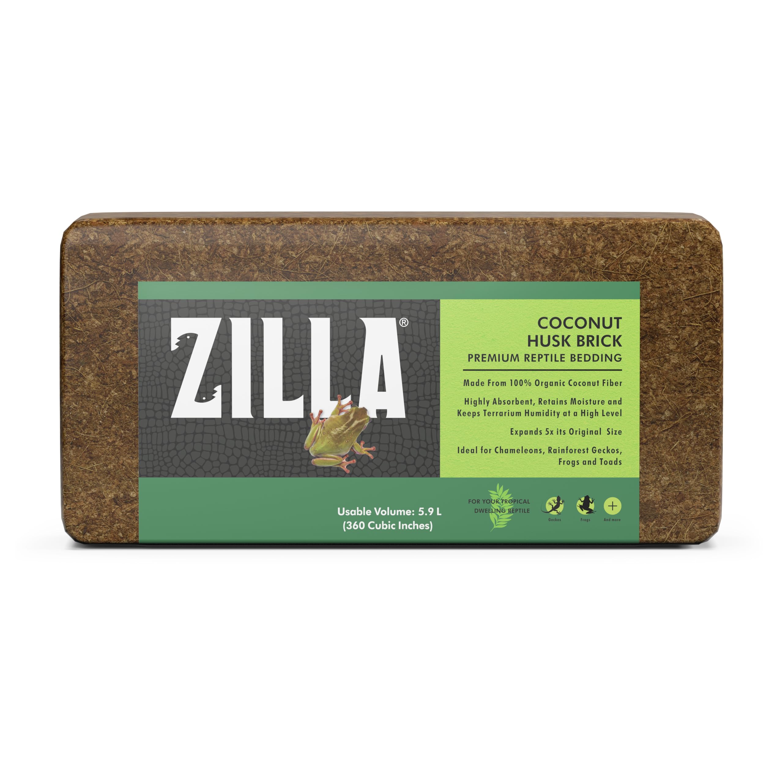 Zilla Coconut Husk, Organic Reptile Bedding, Coconut Fiber, One size, Brown | Te