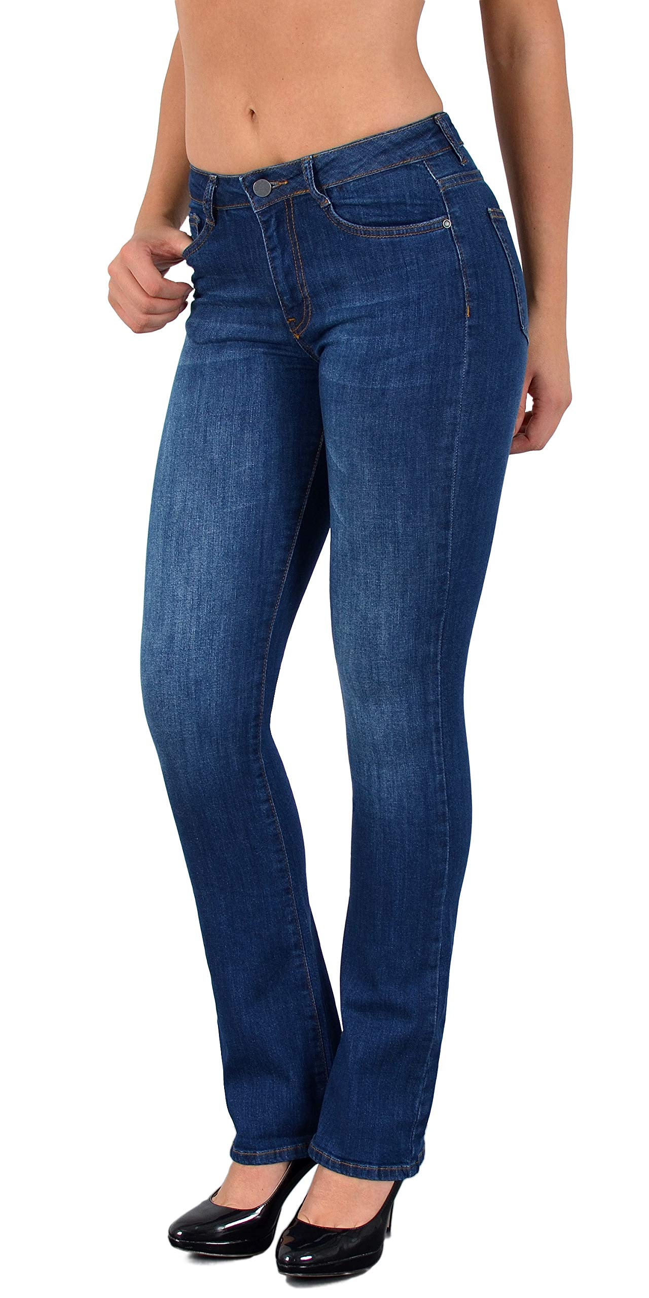ESRA Bootcut Jeans Women's High Waist Wide Leg Jeans Women's Stretch