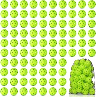 Coopay 12/50/100 Pack Plastic Baseballs Practice Training Balls Lightweight Hollow Softballs with a Drawstring Bag for Hitting Pitching Batting Training Indoor Outdoor Sport