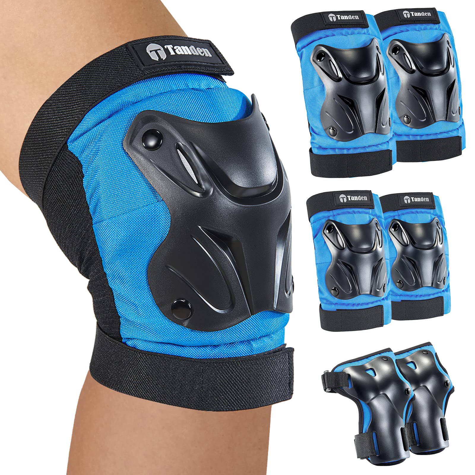 Tanden Skating Protective Gear Elbow and Knee Pads Adult, Knee Pads for Men Wome