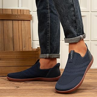 Barefoot Shoes Women Slip-on Sneakers Wide Toe Box Shoes Ladies Zero Drop Gym Walking Shoes Trail Running Shoes Jogging Tennis Fitness Sneakers