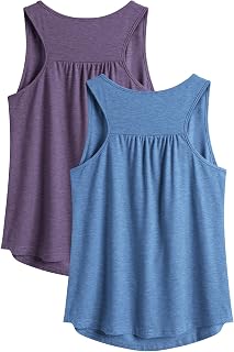 PINSPARK Women's Workout Tank Tops Racerback Loose Fit Yoga Top Sleeveless Gym Shirt Running Athletic Tank Pack S-3XL