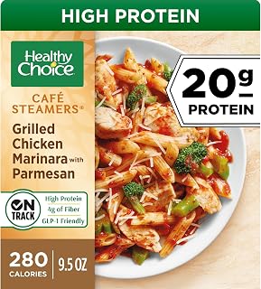 Healthy Choice Cafe Steamers Grilled Chicken Marinara With Parmesan, High Protein Frozen Meal for One, Ready in Minutes, 9.5 oz. Bowl