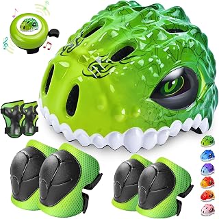 Safuty1st Toddler/Kids Bike Helmet Set for Boys Girls 3D Adjustable Kids Helmet Protective Gear Set Knee Elbow Wrist Pads and Multi-Sports Skateboard Scooter Cycling Roller Balance Bike