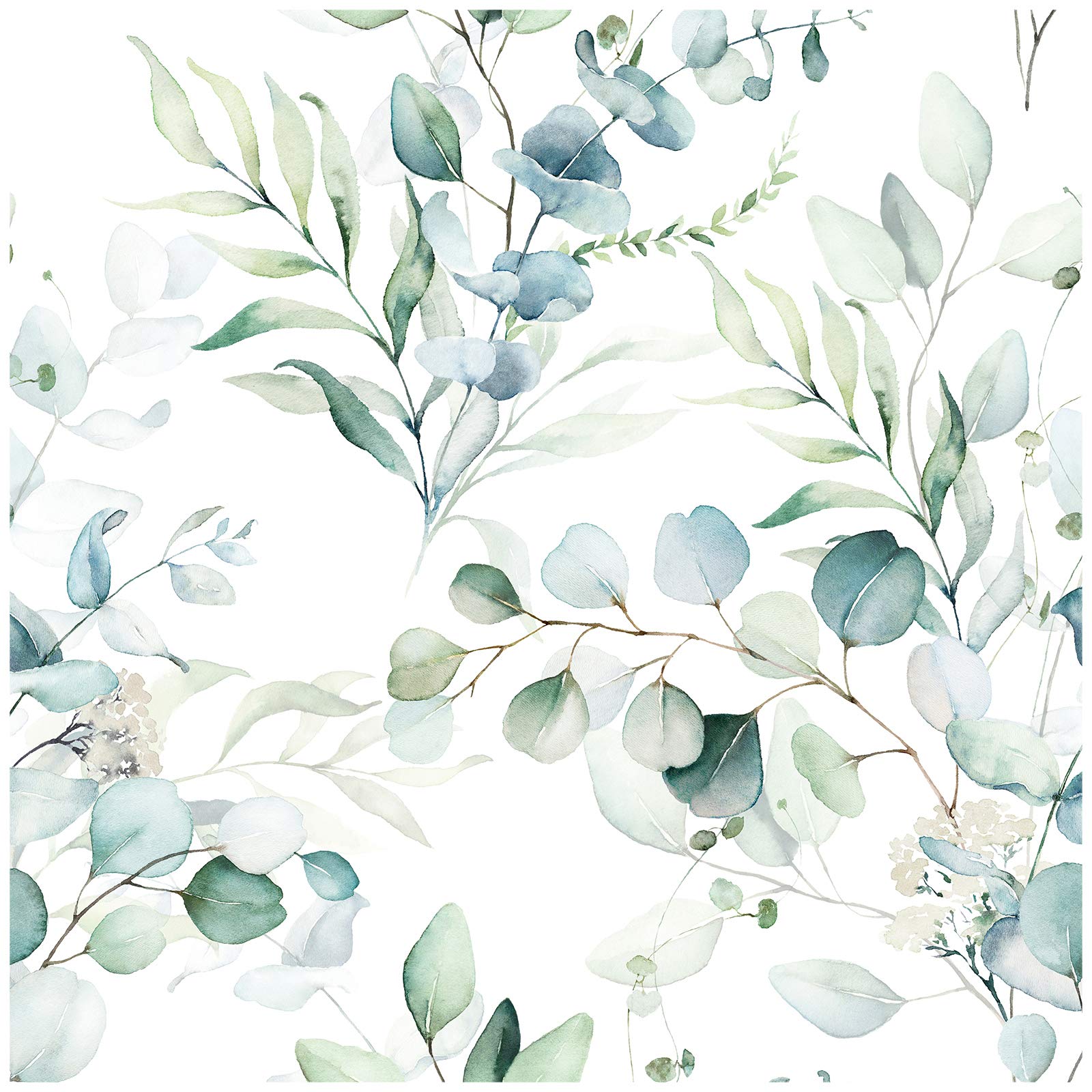 HaokHome Peel and Stick Wallpaper Sage Green Leaf Wall Paper for Bahtroom | Rent