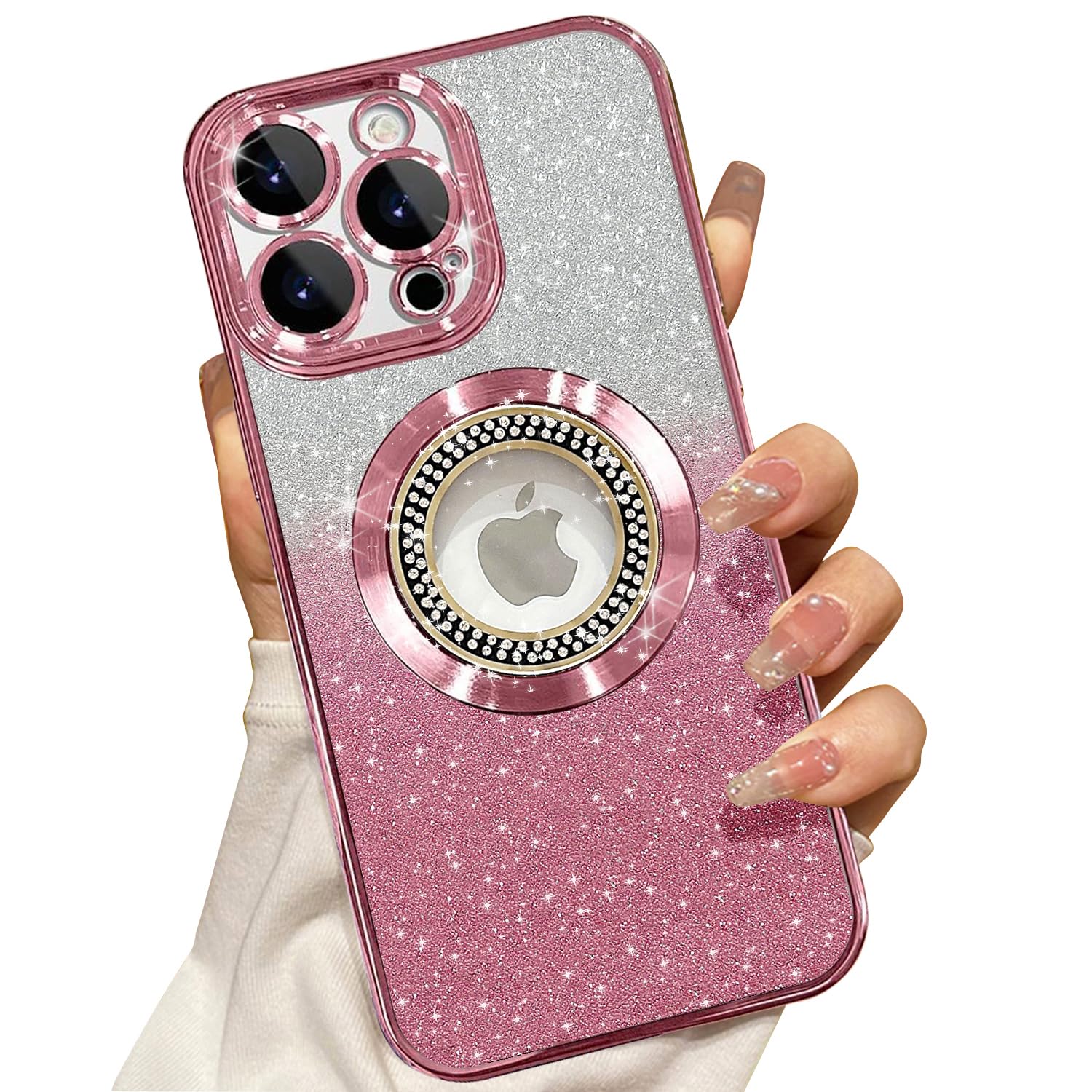 Misscase for iPhone 15 Pro Max Magnetic Glitter Case Compatible with MagSafe,Ful