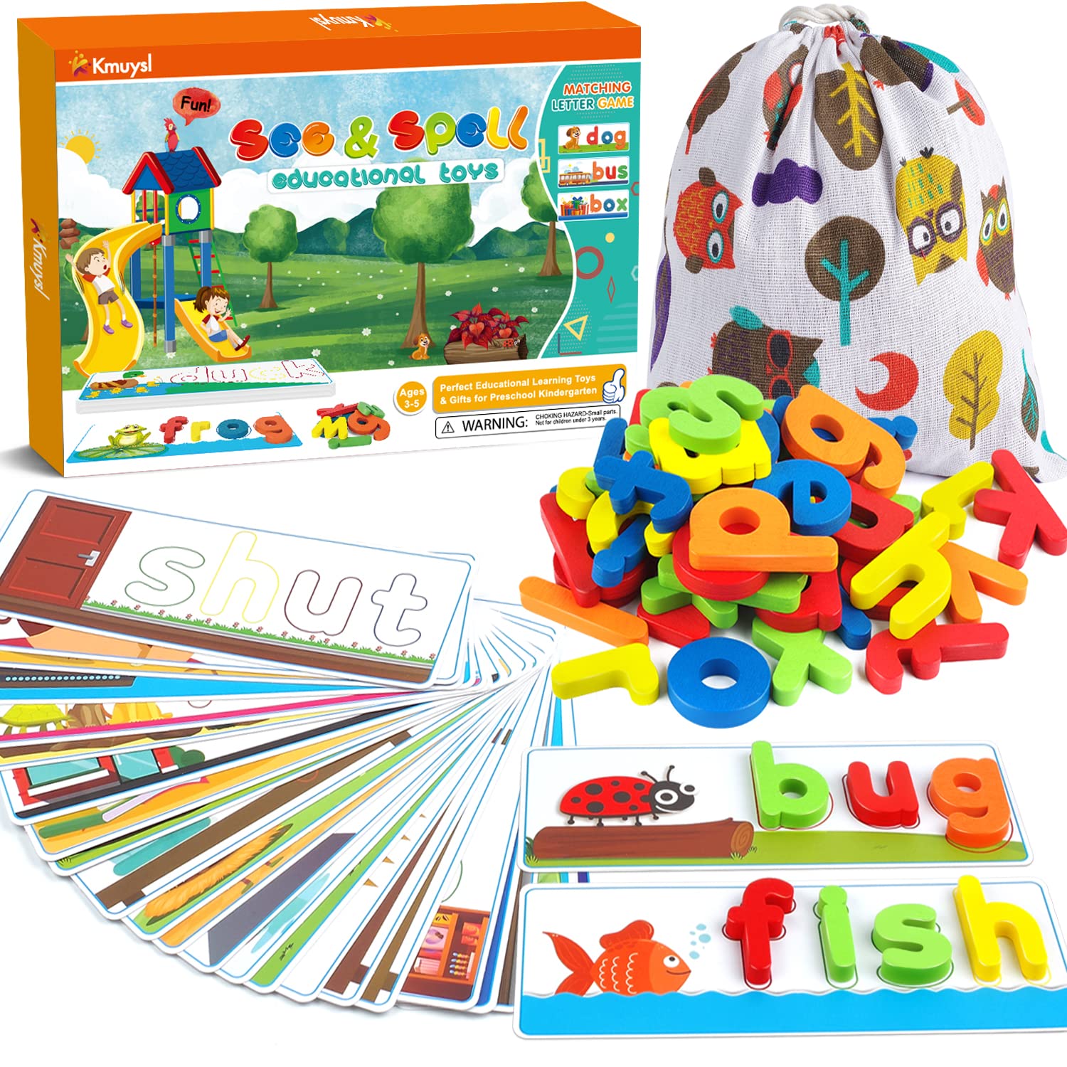 KMUYSL See & Spell Learning Toy, Spelling Game for Kids Ages 3-6 | CVC Word Buil