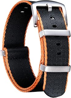 BINLUN Nylon Watch Straps Thick Multicolor High Quality Watch Strap with Black/Silver Stainless Steel Buckle for Men Women 18mm 20mm 22mm 24mm (New Version)