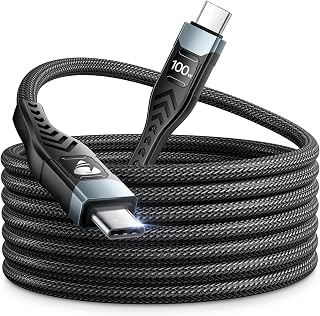 100W USB C to USB C, Fast Charging Cable 3M Long Type C Cable C to C Charger Fast Charg Lead Usbc to Usbc for iPhone 16 15 Pro Max Plus MacBook iPad Pro/Air Samsung Galaxy S23/S22/S21 Google Pixel