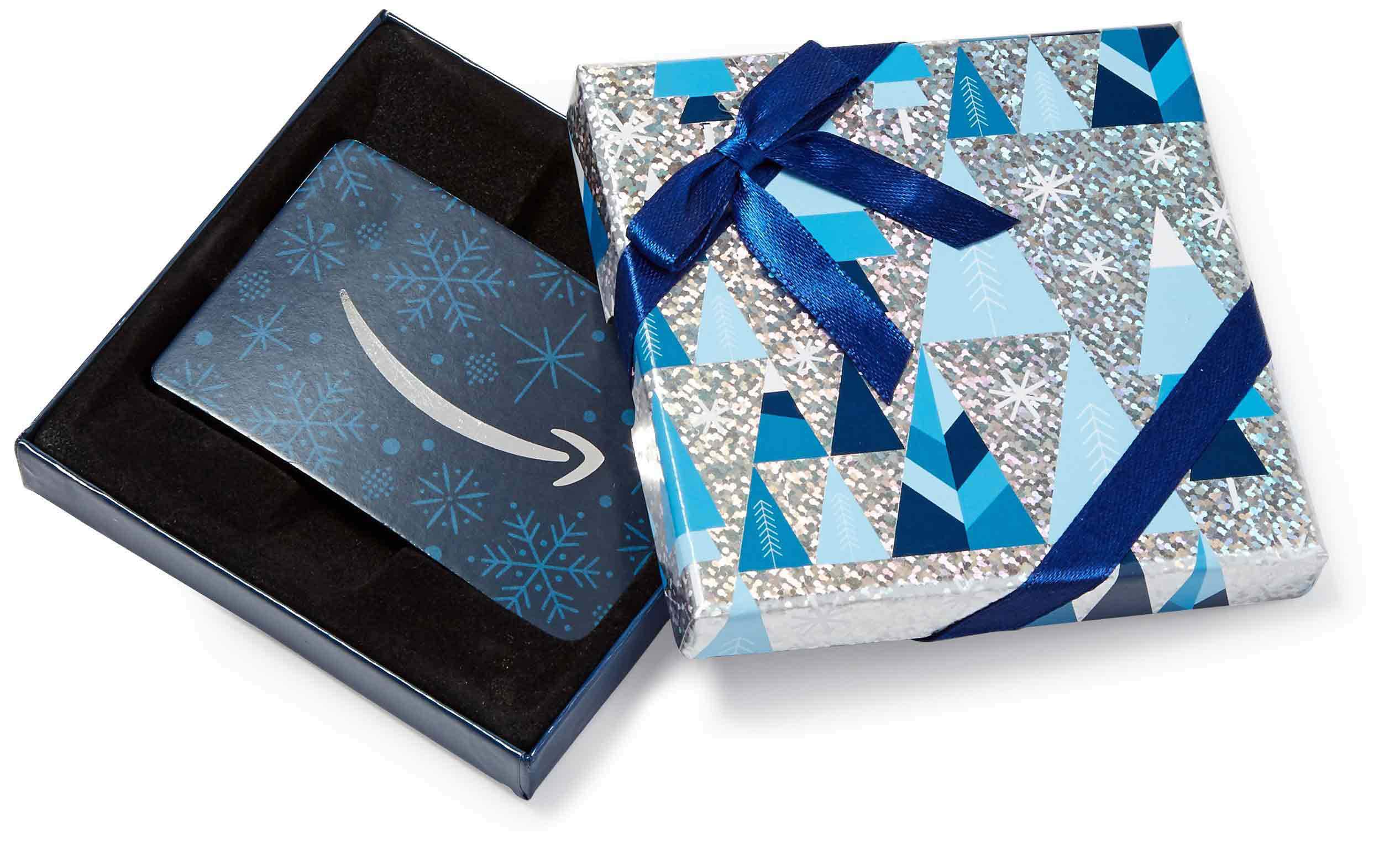 Amazon.co.uk Gift Card for Custom Amount in a Blue and Silver Trees Box - FREE O