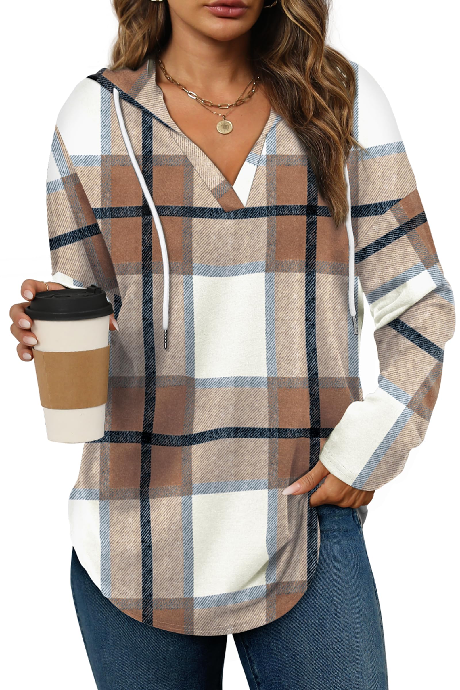 Bofell Womens Fashion Tops Hoodies for Women Pullover Oversized Sweatshirts Long