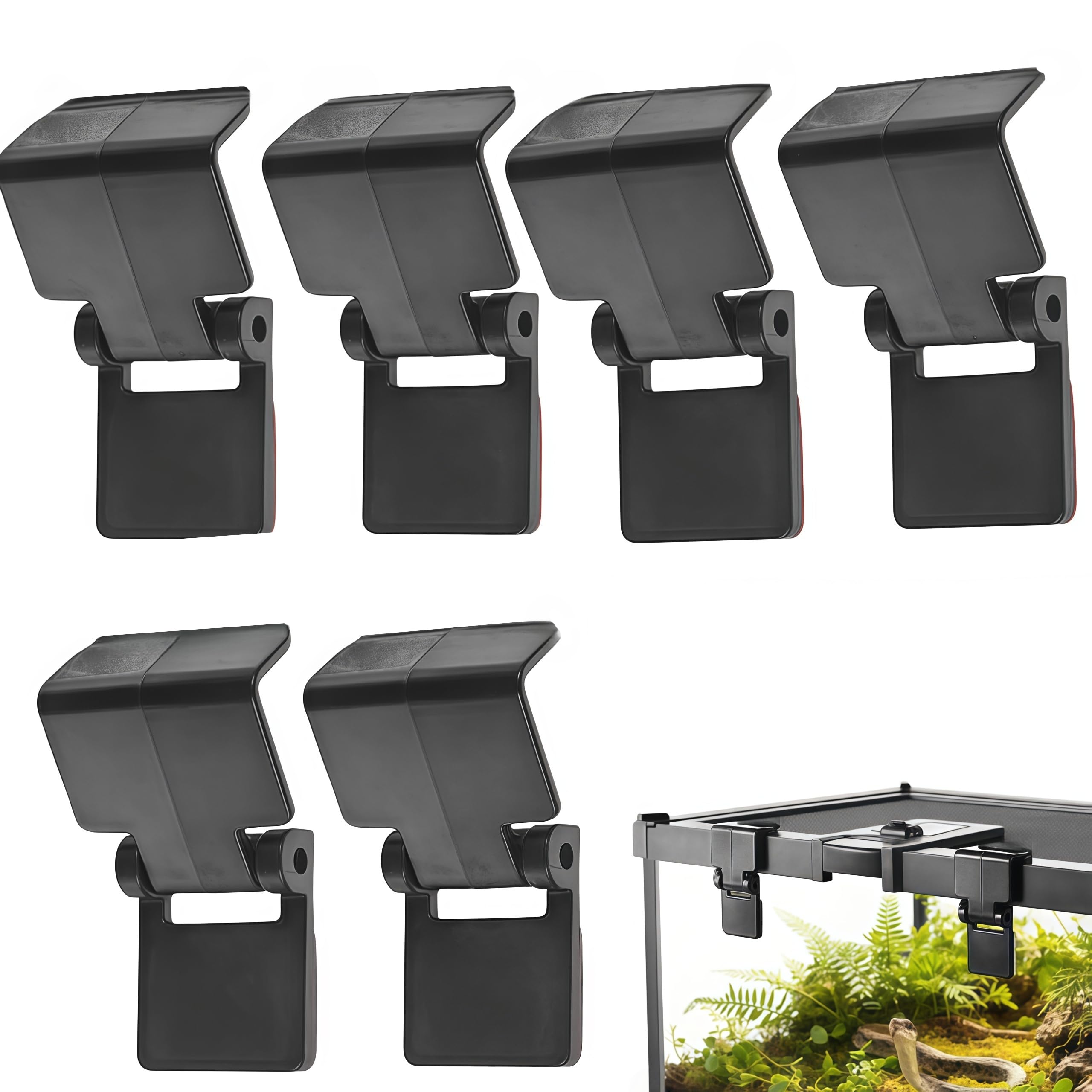6 pcs Reptile Terrarium Escape-Proof Lock,Reptile Tank Lid Clips,Rainforest Terr