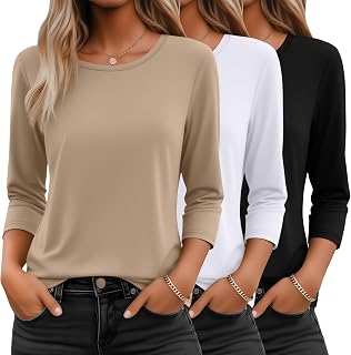 Ficerd 3 Women's 3/4 Sleeve Round Neck T-Shirts