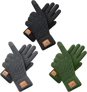 CHENMEI Winter Gloves for Men Women-Warm TouchScreen Cold Weather Gloves,Wool Knit Thermal Adults Gloves for Driving Texting