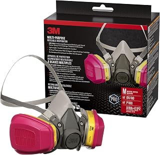 3m 62023ha1-c Half Facepiece Reusable Respirator All-in-one Kit, Multi-purpose, M (1 Mask and 1-pair Cartridges)