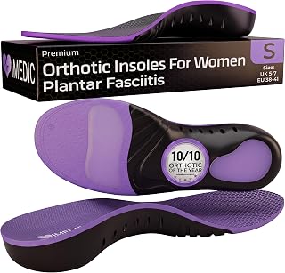 iMedic Orthotic Insoles for Plantar Fasciitis, Size S UK 5-7 | Arch Support Shoe Inserts for Everyday Footwear · Made for Women and Men