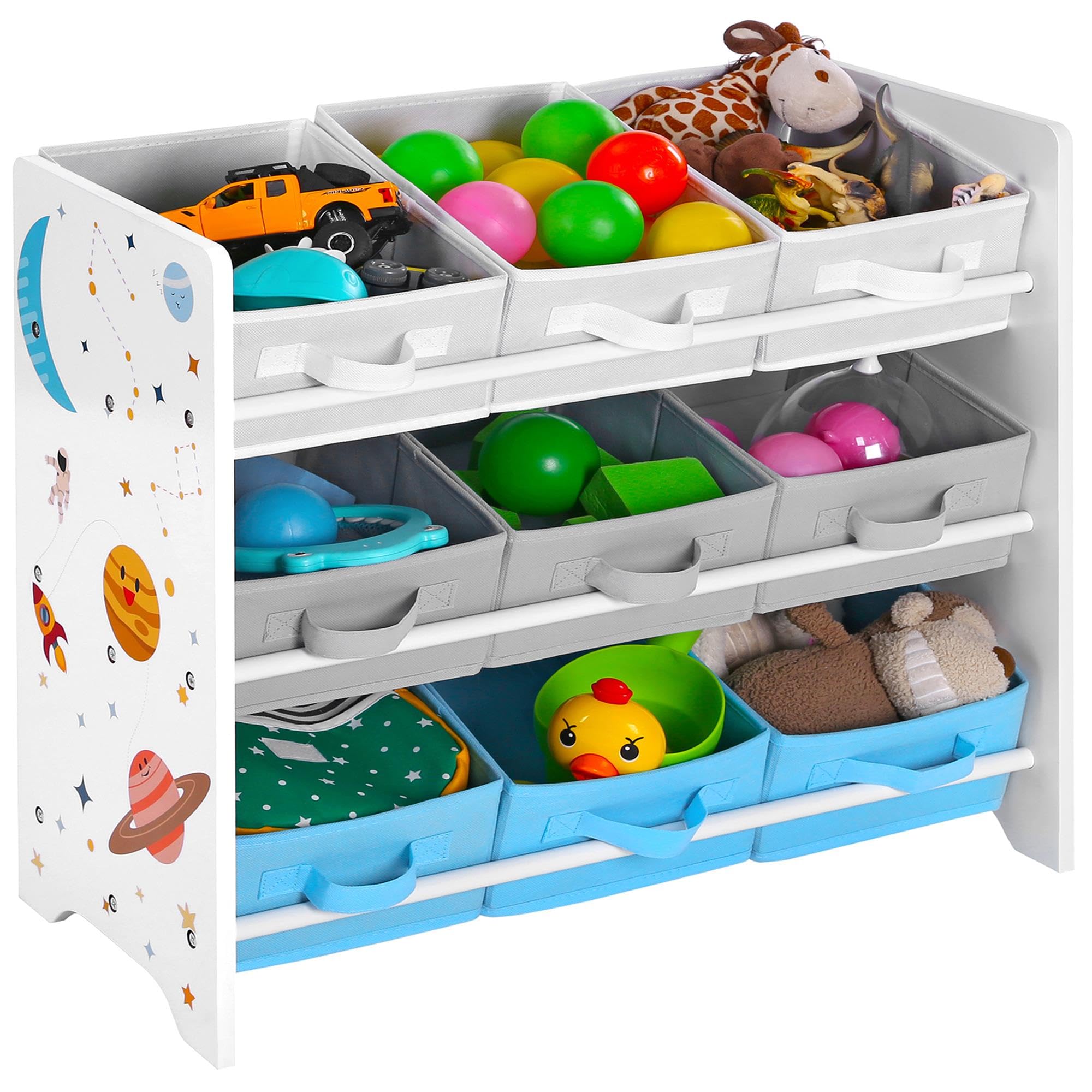 SONGMICS Children's Storage Shelf for Toys and Books, Toy Chest with 9 Removable